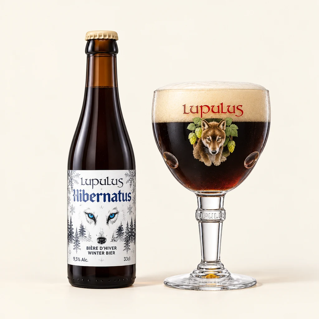 Bouteille et verre Lupulus Hibernatus