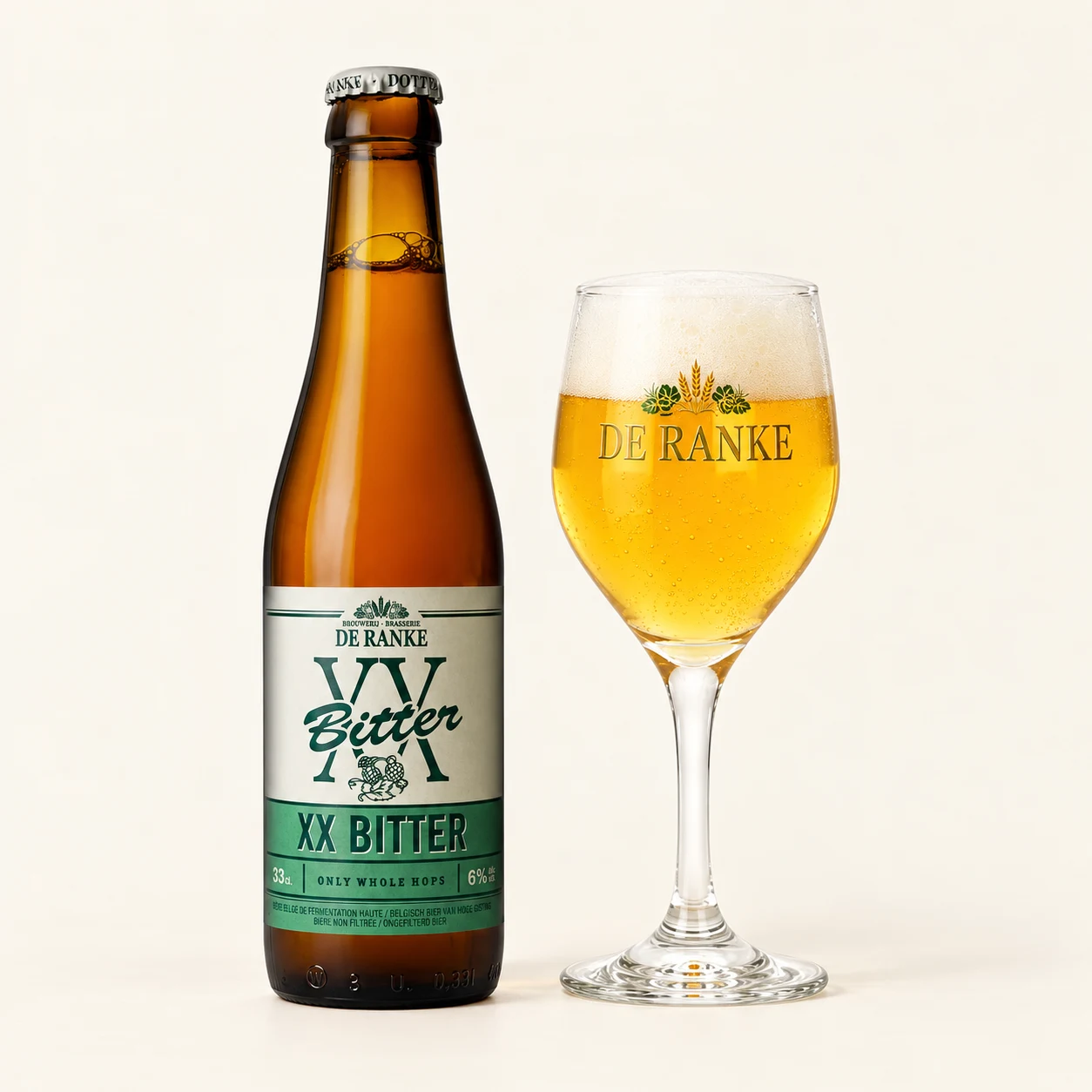 Bottle and glass XX Bitter