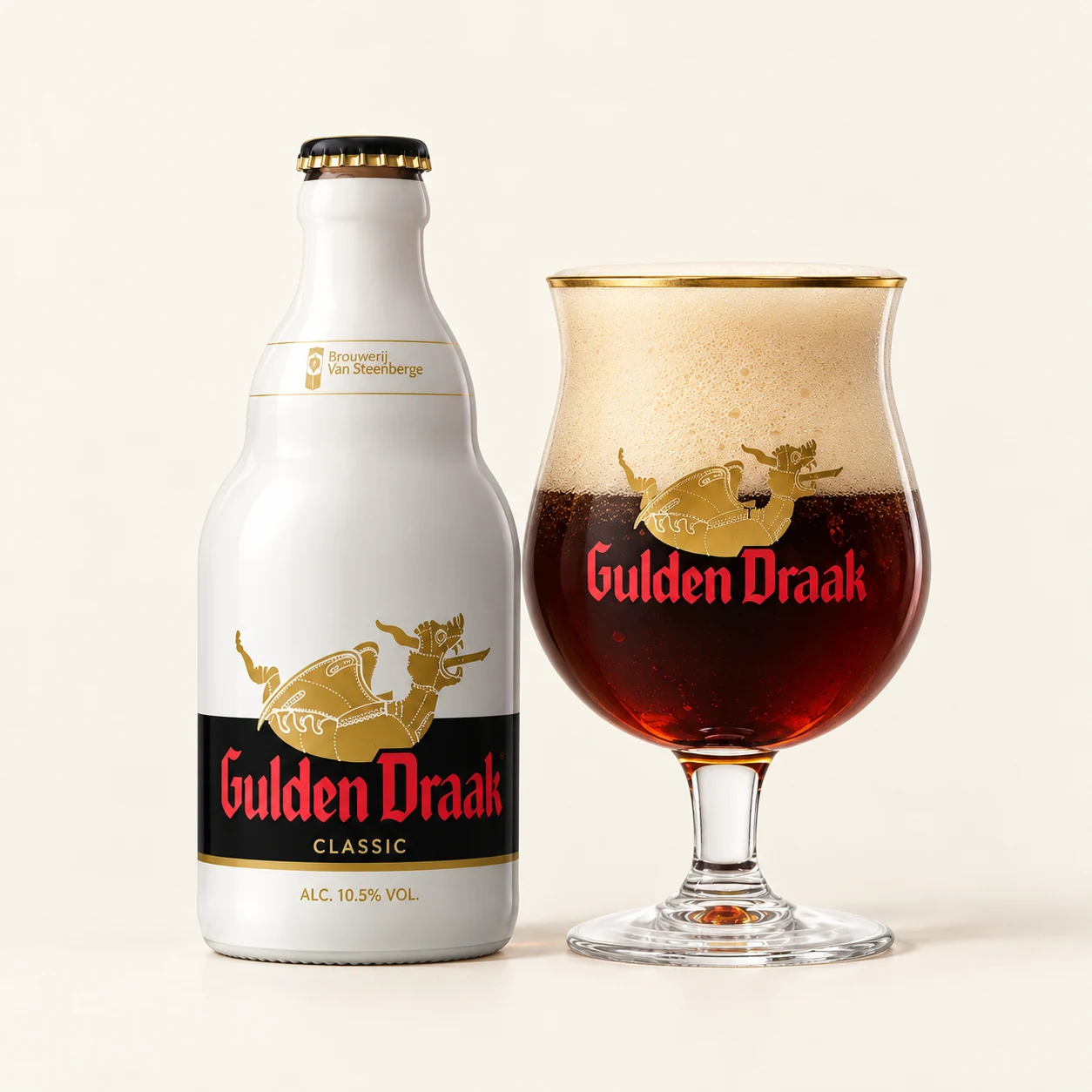Bouteille et verre Gulden Draak