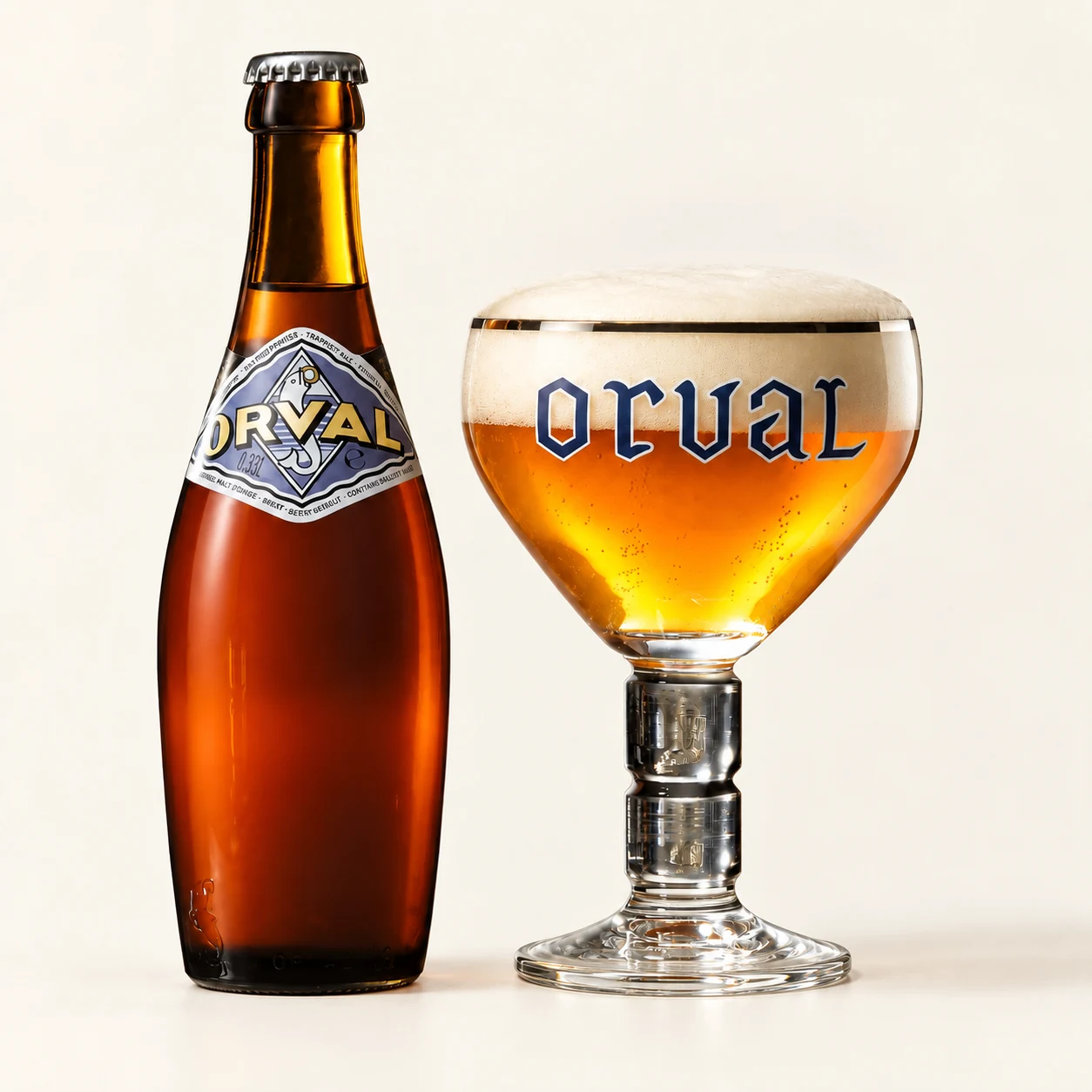 Bouteille et verre Orval