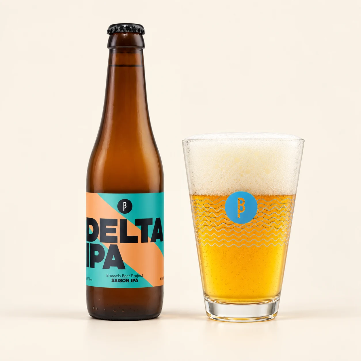 Bottle and glass Delta IPA