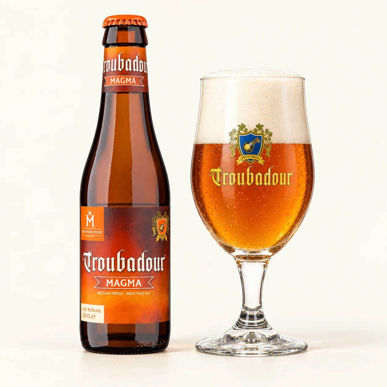 Bottle and glass Troubadour Magma