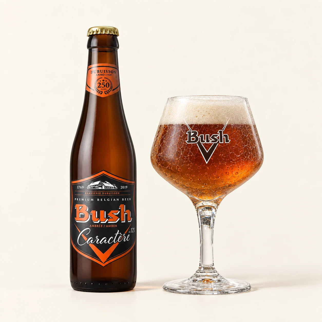 Bouteille et verre Bush Caractère