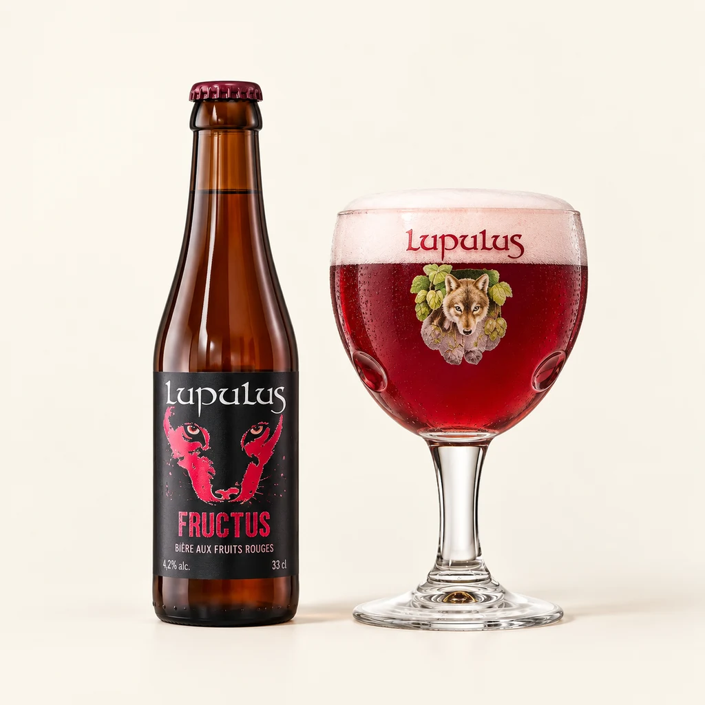 Bouteille et verre Lupulus Fructus
