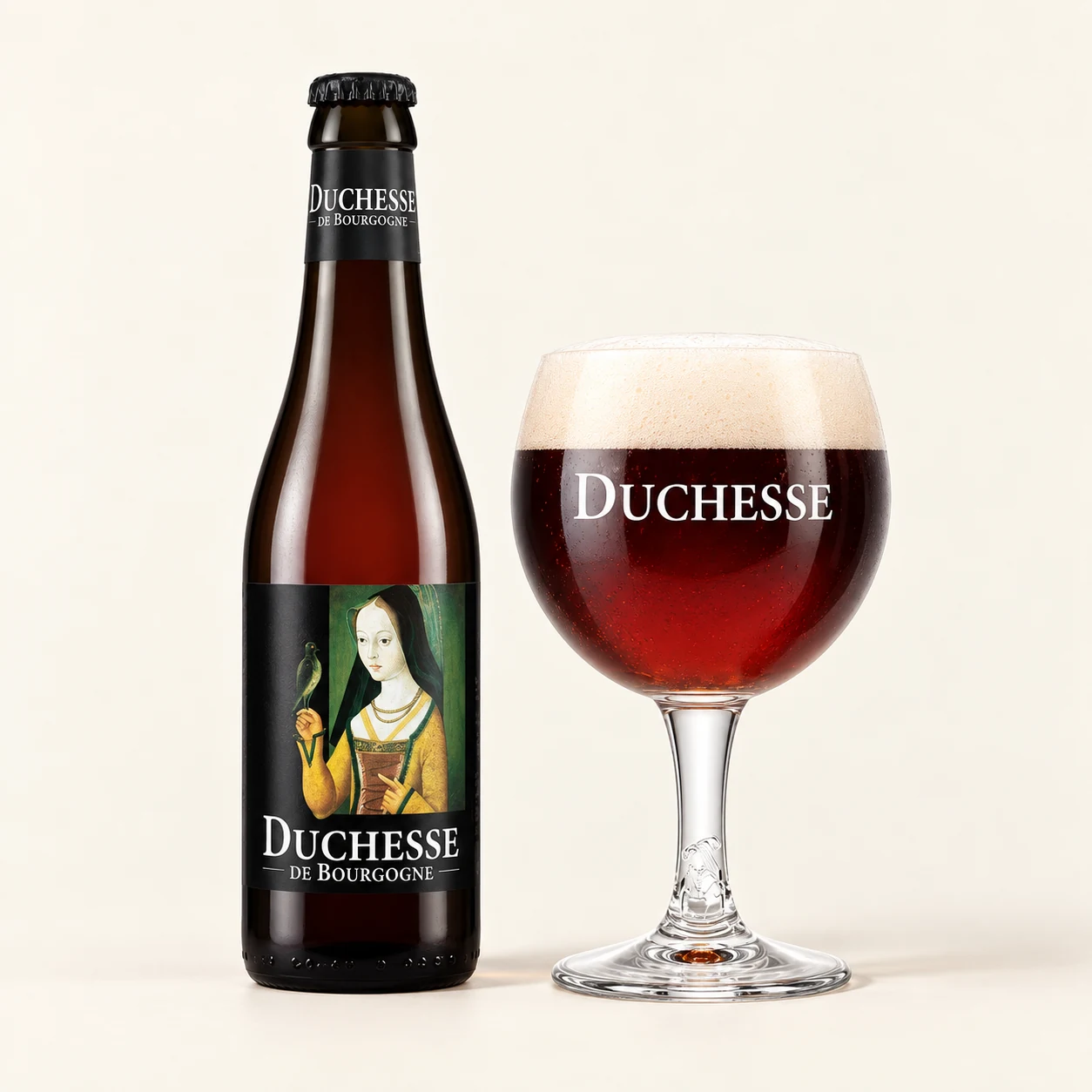 Bouteille et verre Duchesse de Bourgogne