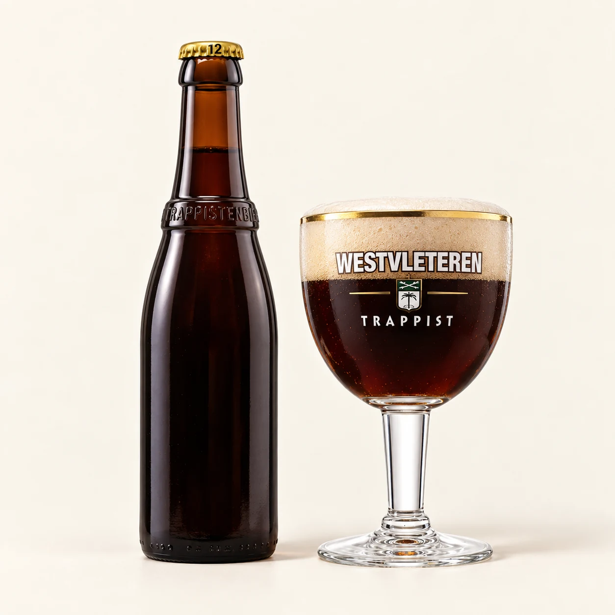 Bouteille et verre Westvleteren 12