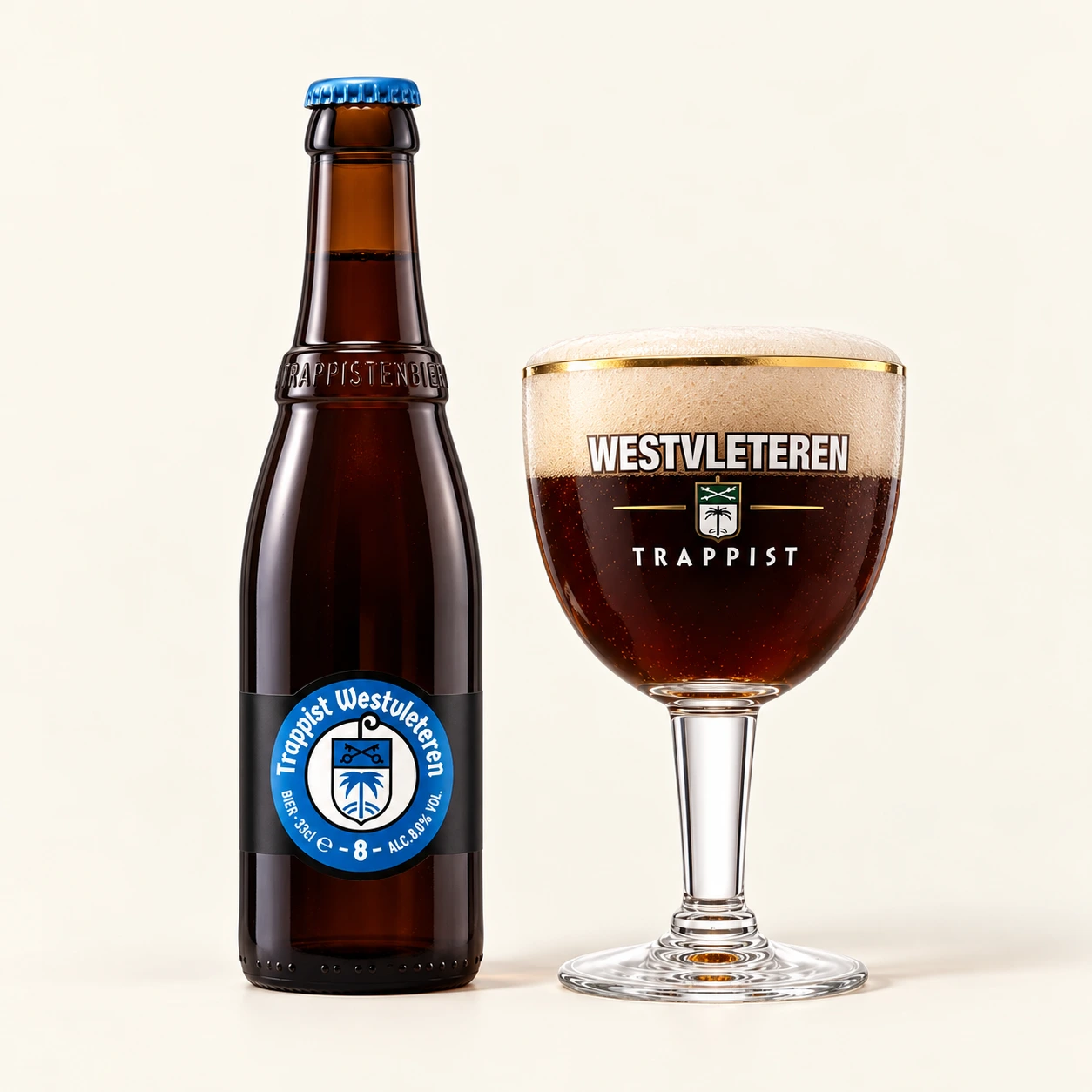 Bouteille et verre Westvleteren 8